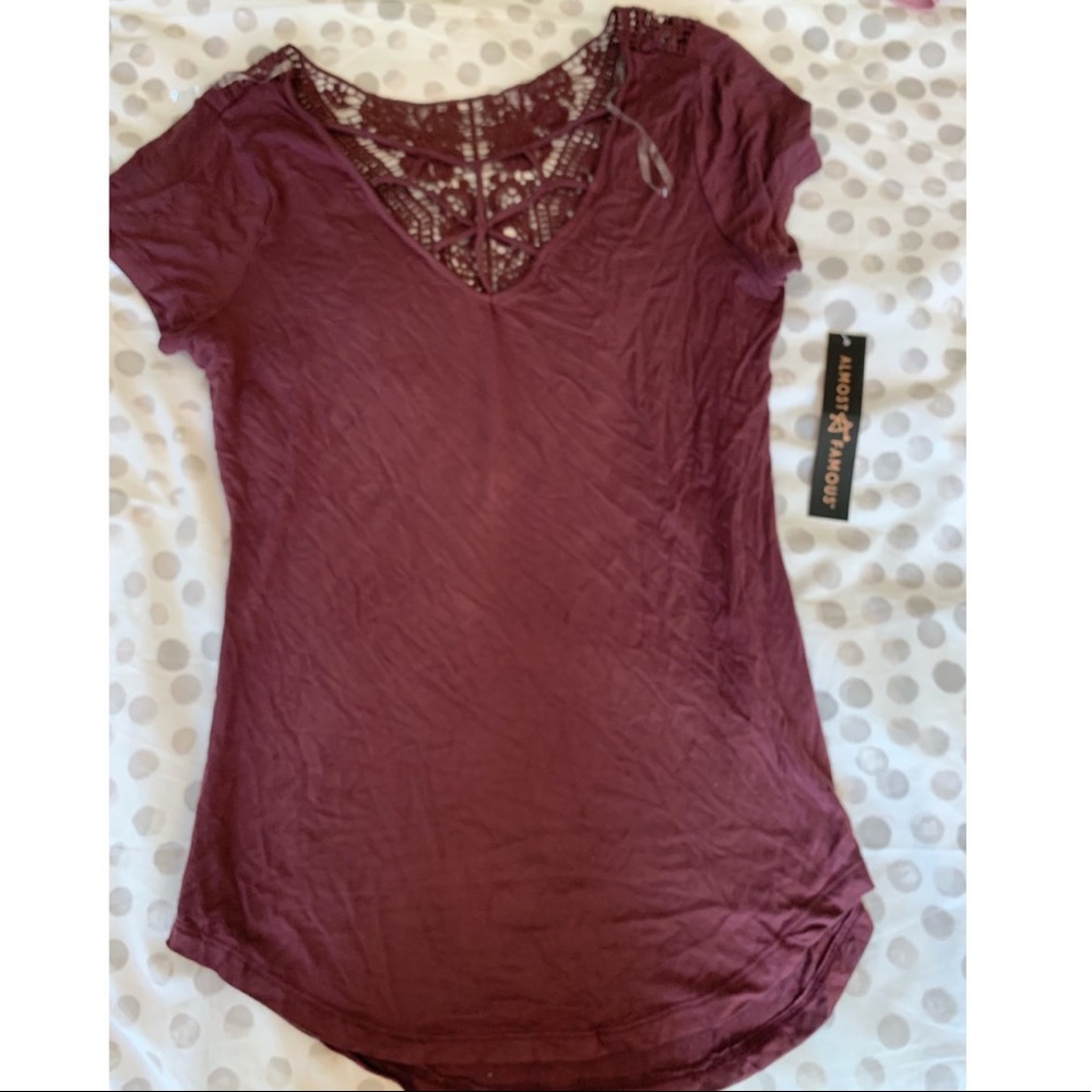 Lace back top